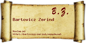Bartovicz Zerind névjegykártya